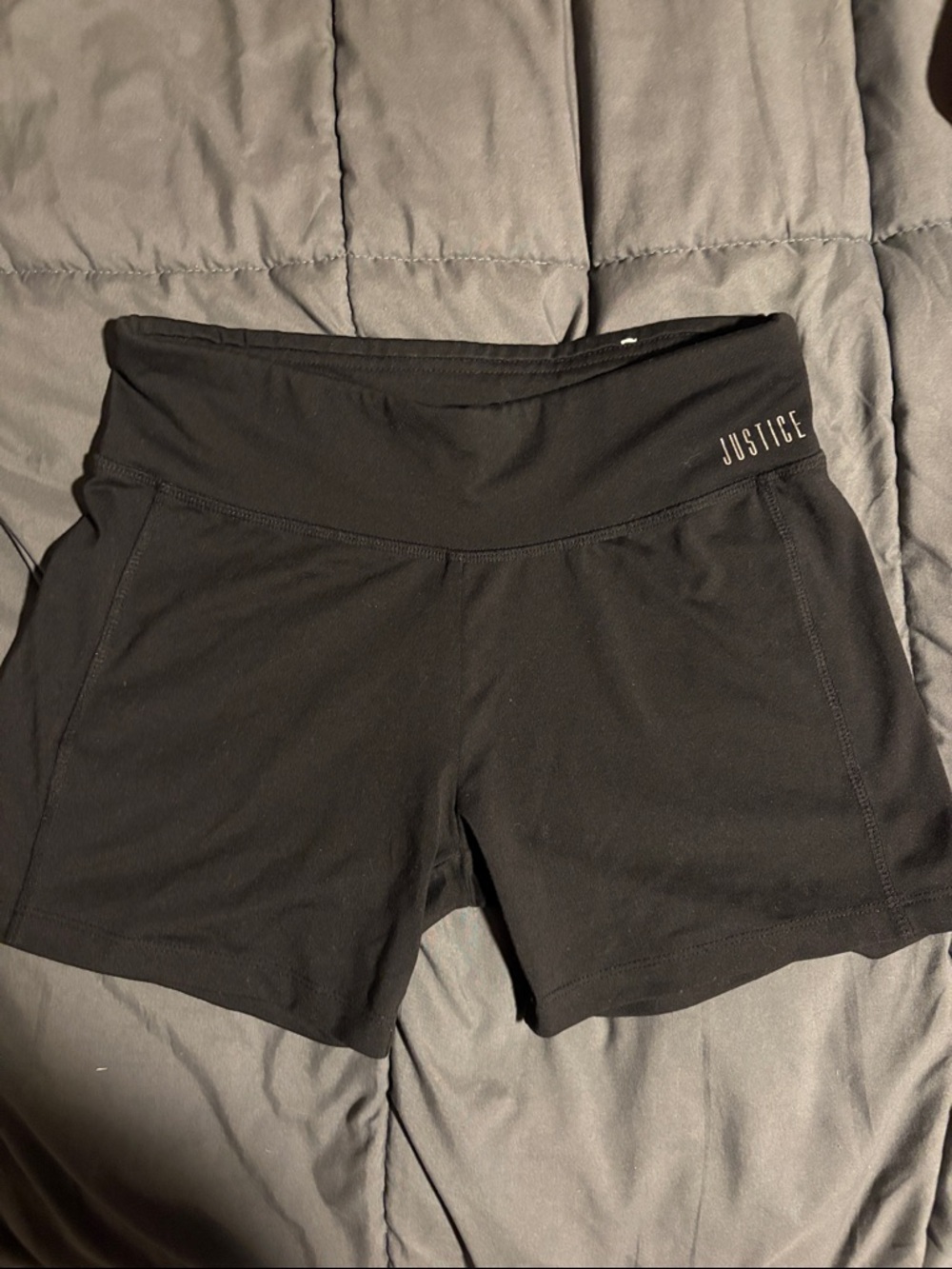 Justice Black Athletic Stretch Shorts